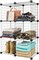 IRIS USA 6-Cube Modular Wire Cube Storage Organizer, Adjustable & Expandable Metal Shelving, Stackable Wire Grid, 60 lb Capacity, Black